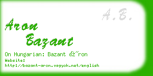 aron bazant business card